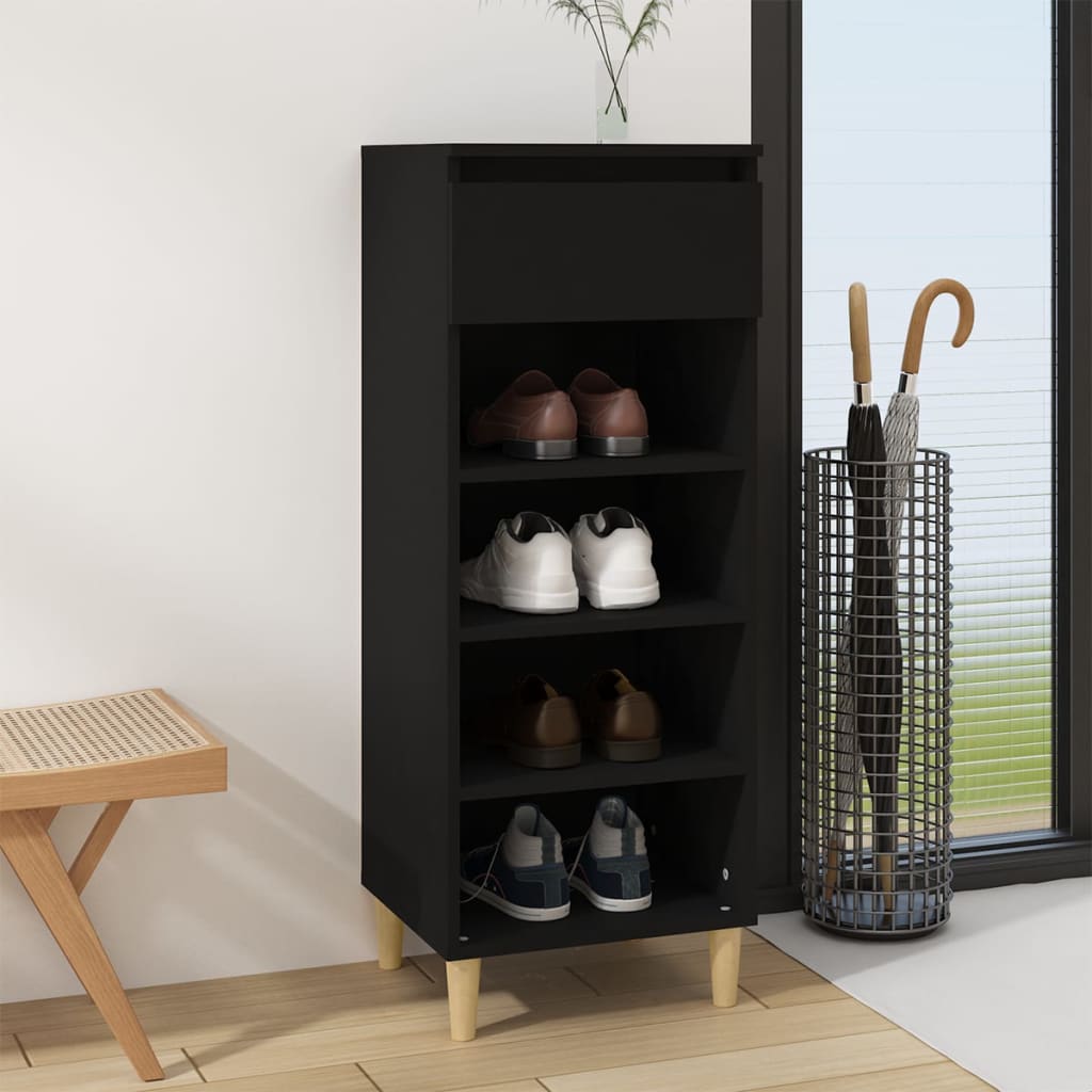 VidaXL Shoe cabinet 40x36x105 cm Properted Wood Black