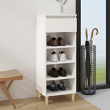 Gabinete de zapatos Vidaxl 40x36x105 cm de madera procesada de alto brillo blanco