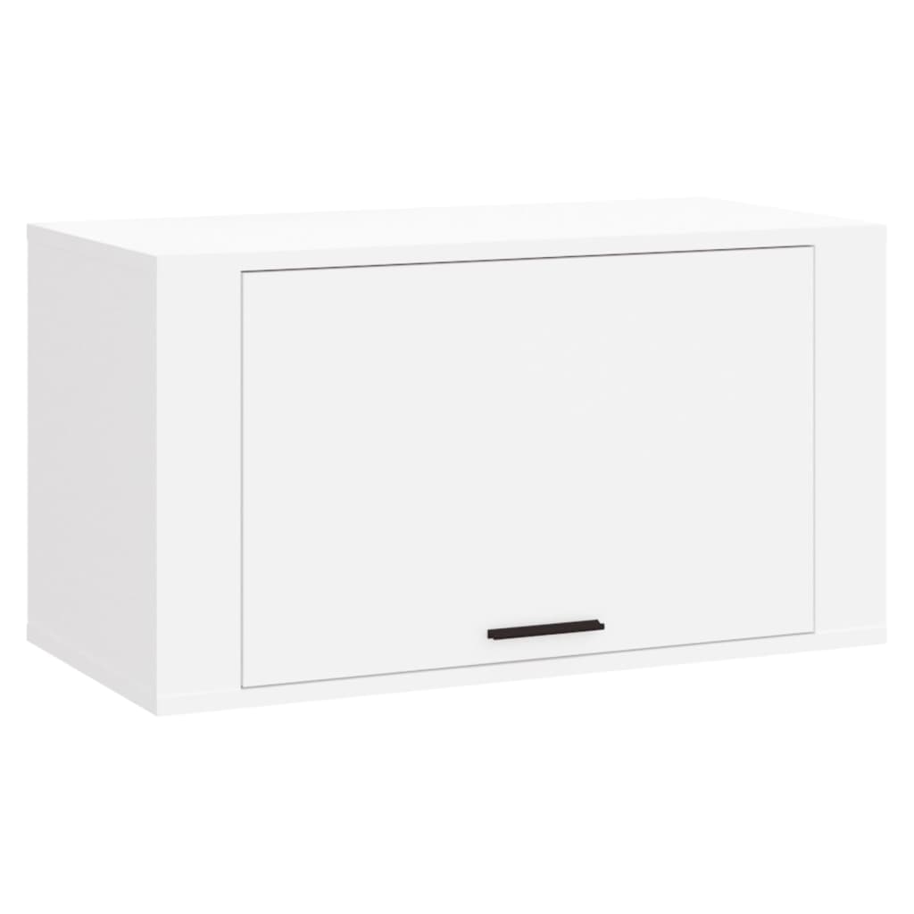 Gabinete de zapatos de pared de Vidaxl 70x35x38 cm de madera procesada blanca