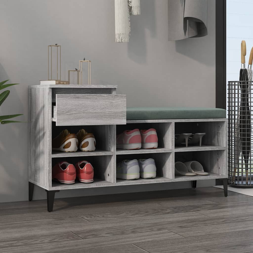 Vidaxl Schong Cabinet 102x36x60 cm Propertéiert Holz Sonoma Grey