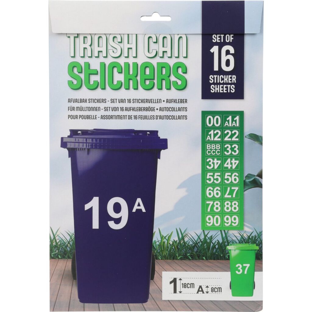 Basis Offall Bin Sticker Blieder Set 16 Stécker