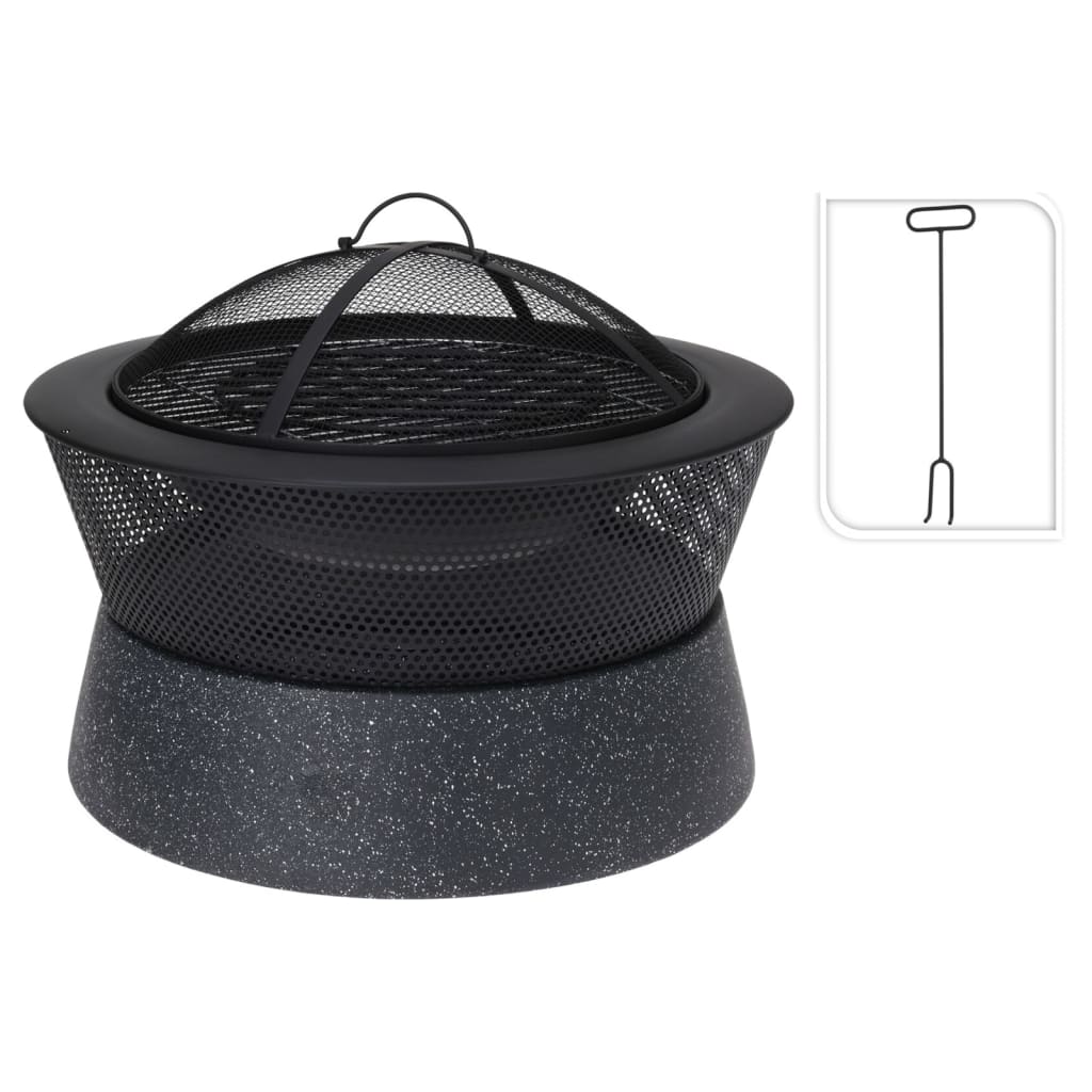 Progarden Progarden Fire Bowl avec gril autour de 54,5x54,5x38 cm noir