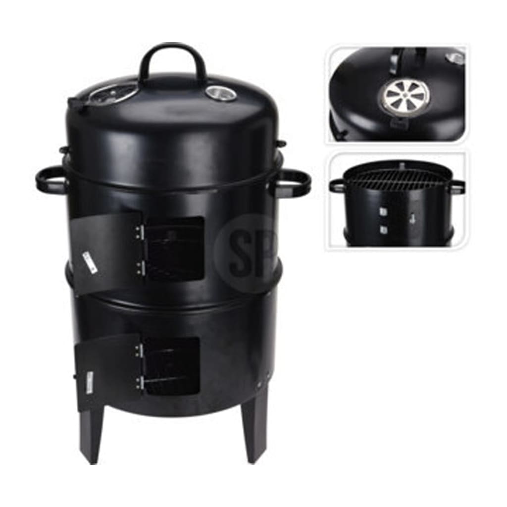 Progarden Progarden Charcoal Barbecue avec cheminée et 2 grilles de grilles noires