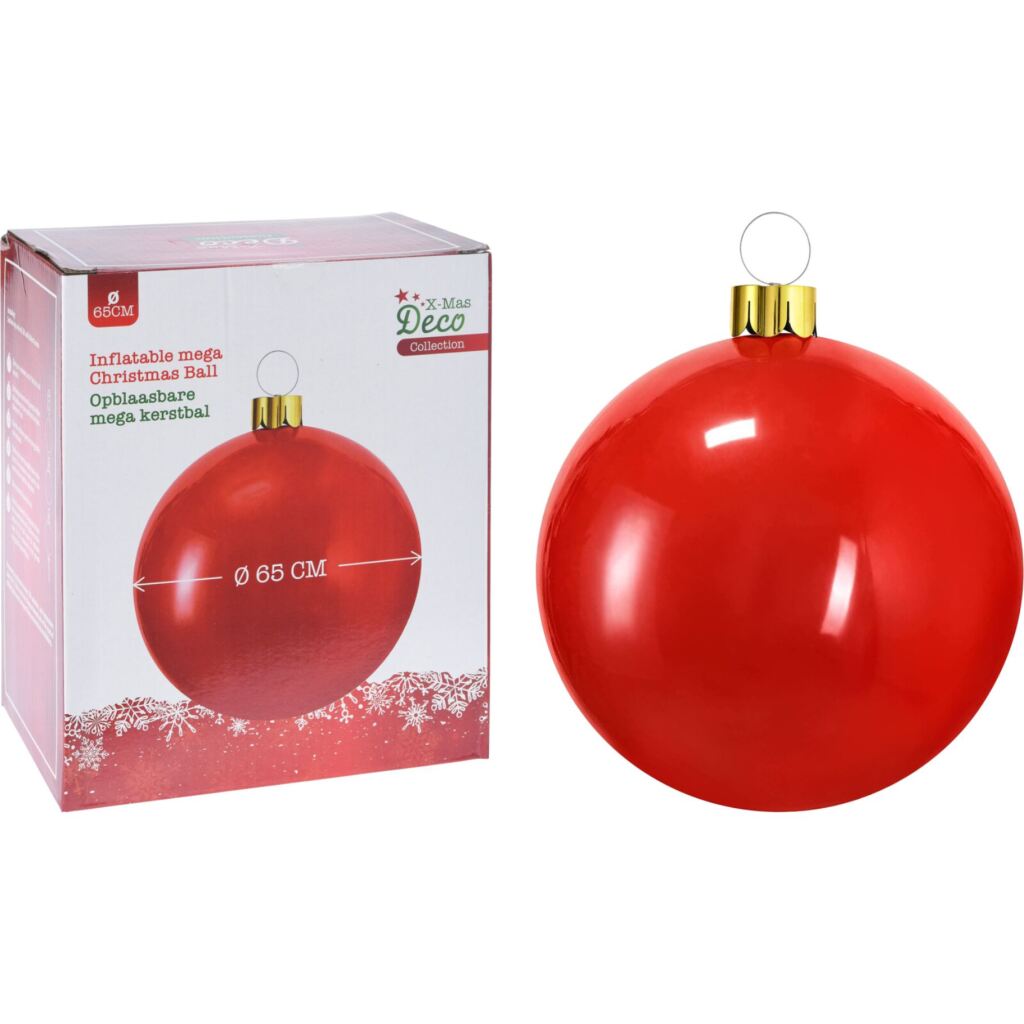 Overige merken kerstbal opblaasbaar 65 cm rood