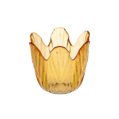 Hbx natural living svícen na čajovou svíčku tulipán oranžový ø8xh8cm