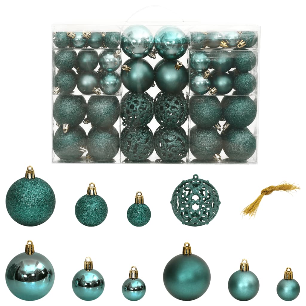 Vidaxl Christmas Balls 100 st 3 4 6 cm zelená