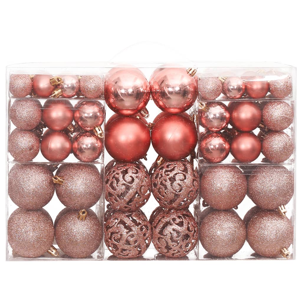 Vidaxl Christmas Balls 100 st 3 4 6 cm růžové a rosé