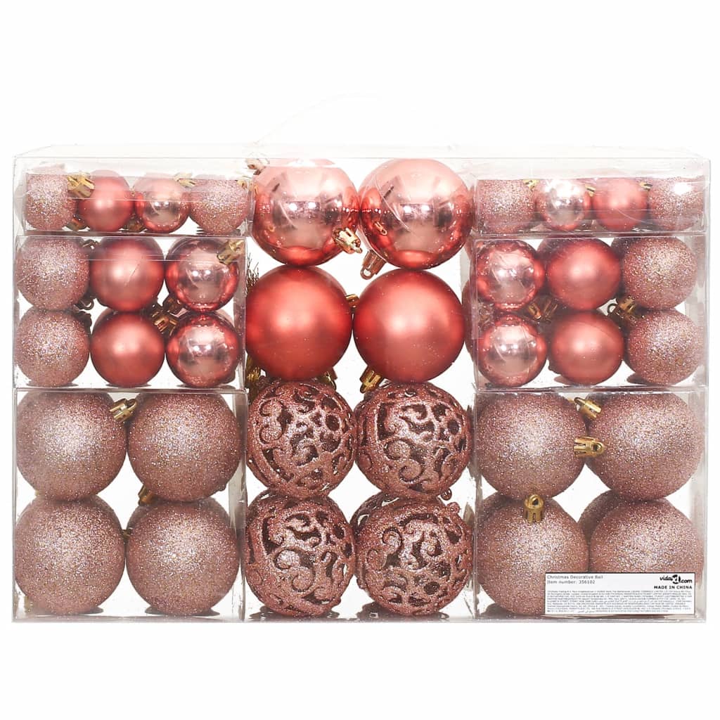 Vidaxl Christmas Balls 100 st 3 4 6 cm růžové a rosé