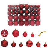 Vidaxl Christmas Balls 100 st 3 4 6 cm víno červené