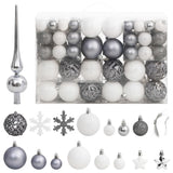 Vidaxl 111-part Christmas ball set polystyrene white and gray