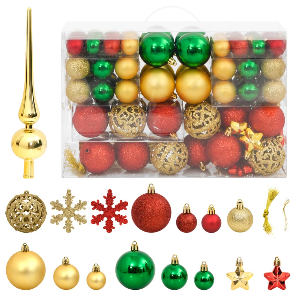 Vidaxl 112 parties de Noël Ball Set polystyrène vert rouge et or de couleur