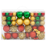 Vidaxl 112 partes Juego de bolas de Navidad de poliestireno de color verde rojo y dorado