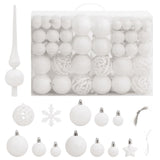 Vidaxl 111-Parts Ball de Noël Set Polystyrène blanc