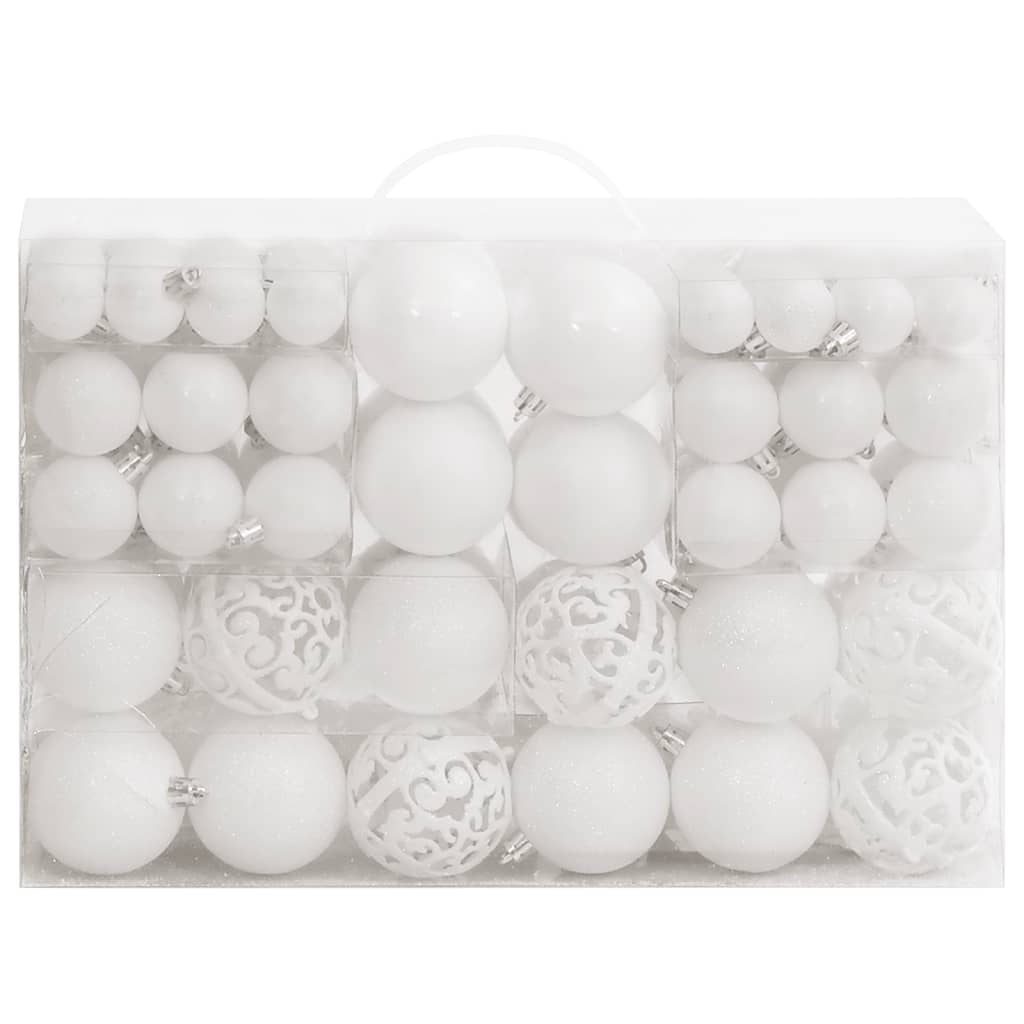 Vidaxl 111-Parts Ball de Noël Set Polystyrène blanc