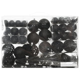 Vidaxl 111-part Christmas ball set Polystyrene Black