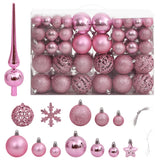 VIDAXL 111-DEL JULBALL SET POLYSTYRE PINK