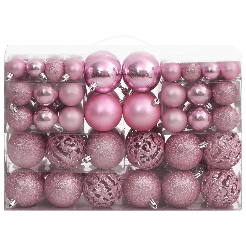 Vidaxl 111-part Christmas ball set Polystyrene Pink