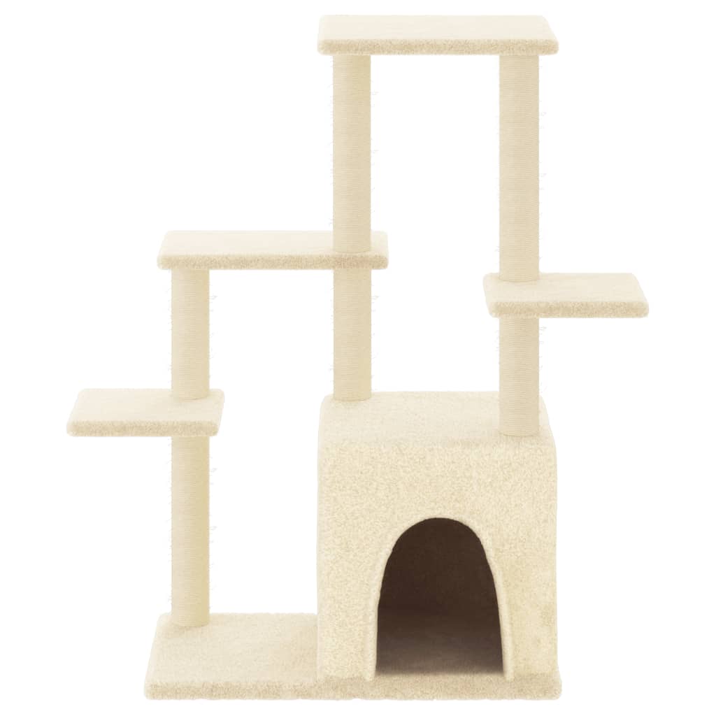 Vidaxl cat furniture with sisal scratching posts 97.5 cm cream -colored