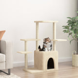 Muebles de gato Vidaxl con postes de rascado de sisal 97.5 cm de crema