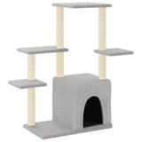 Muebles de gato de Vidaxl con postes de rascado de sisal 97.5 cm de gris claro