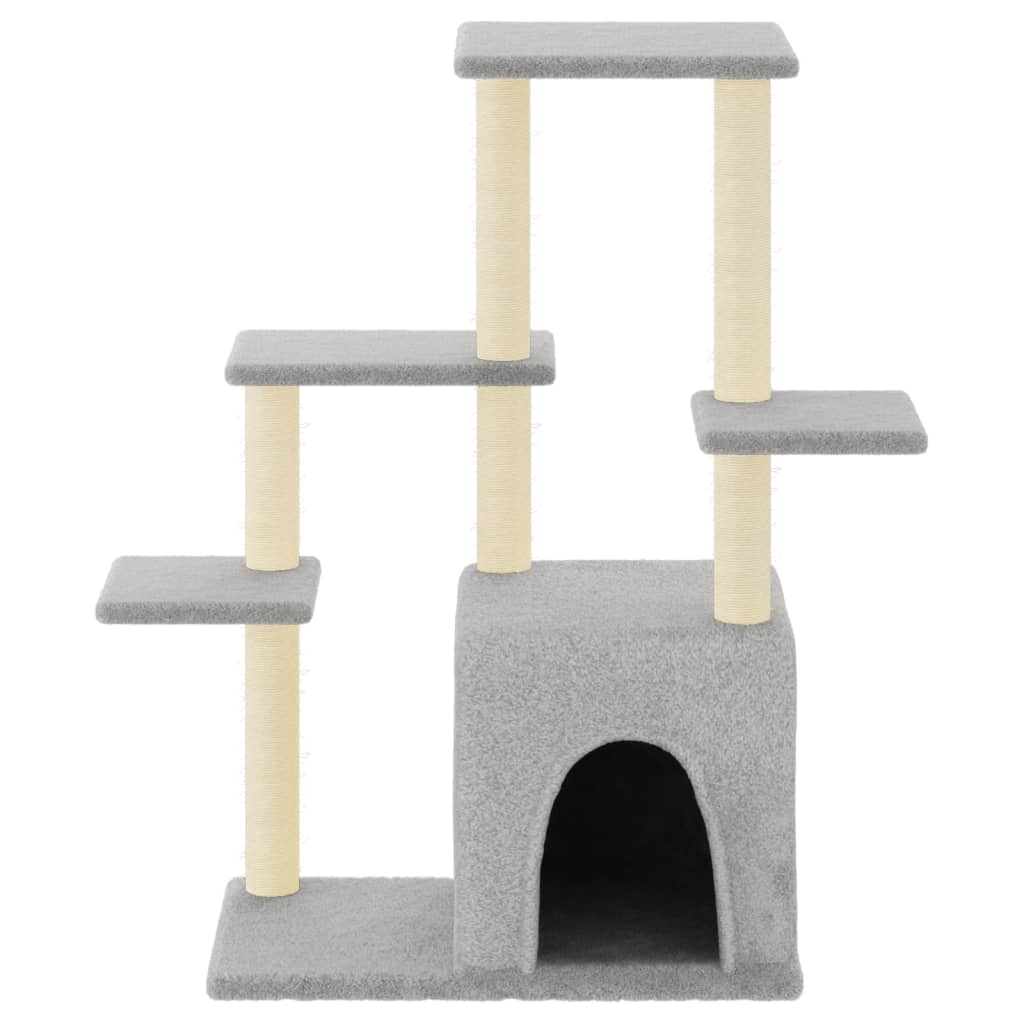 Vidaxl cat furniture with sisal scratching posts 97.5 cm light gray