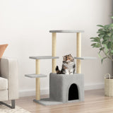 Muebles de gato de Vidaxl con postes de rascado de sisal 97.5 cm de gris claro