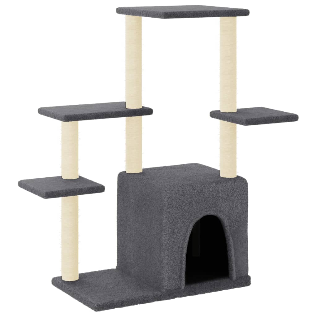 Muebles de gato de Vidaxl con postes de rascado de sisal 97.5 cm de gris oscuro