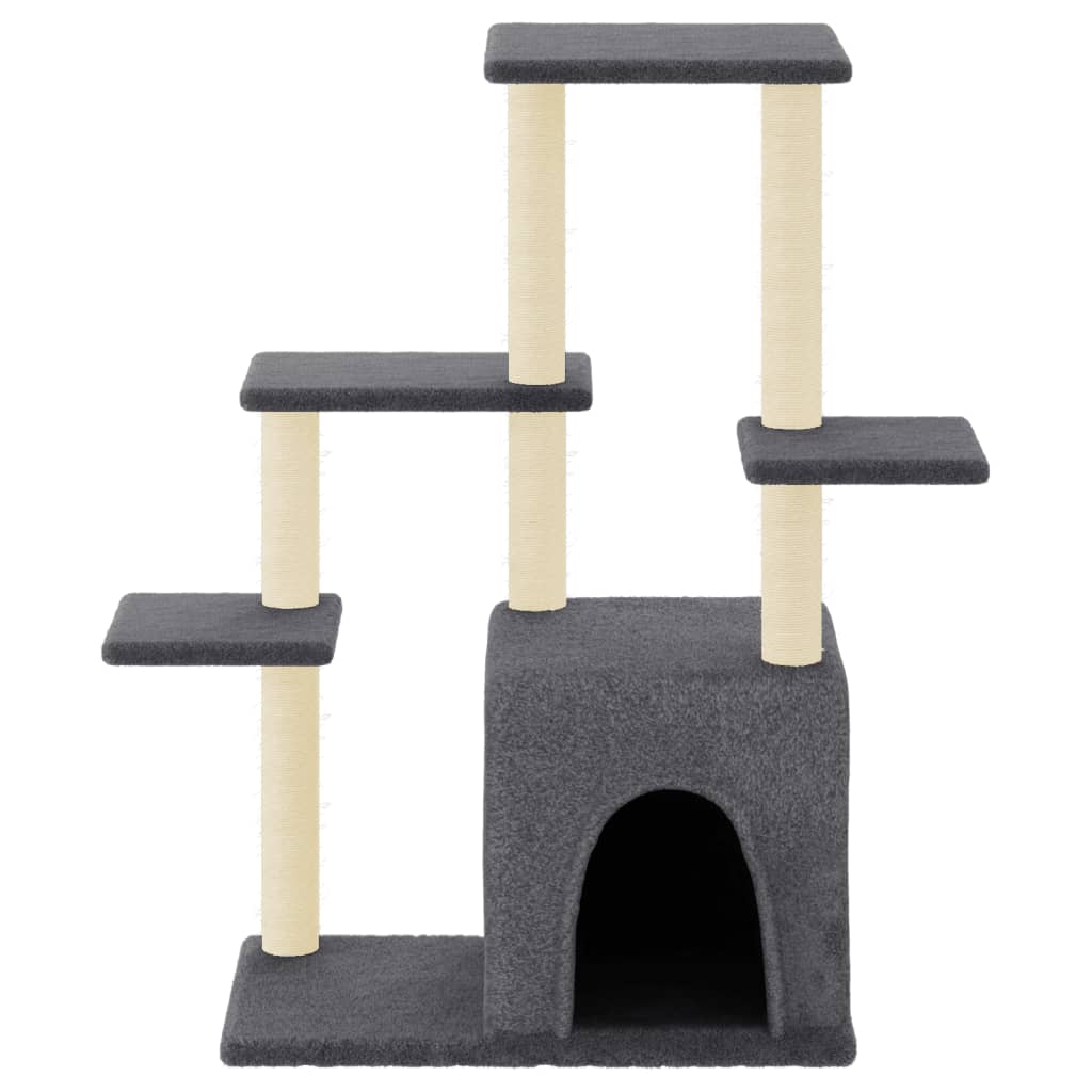 Vidaxl Cat Furniture with Sisal Stocking Posts 97,5 cm tmavě šedá