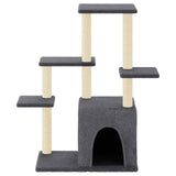 Muebles de gato de Vidaxl con postes de rascado de sisal 97.5 cm de gris oscuro