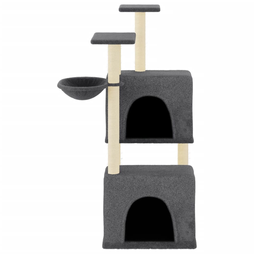 Vidaxl Cat Furniture with Sisal Stocking Posts 122 cm tmavě šedá