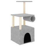 Muebles de gato de Vidaxl con postes de rascado de sisal 109.5 cm de gris claro