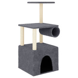 Vidaxl Cat Miwwele mat Sisal Scratching Posts 109.5 cm donkel gro