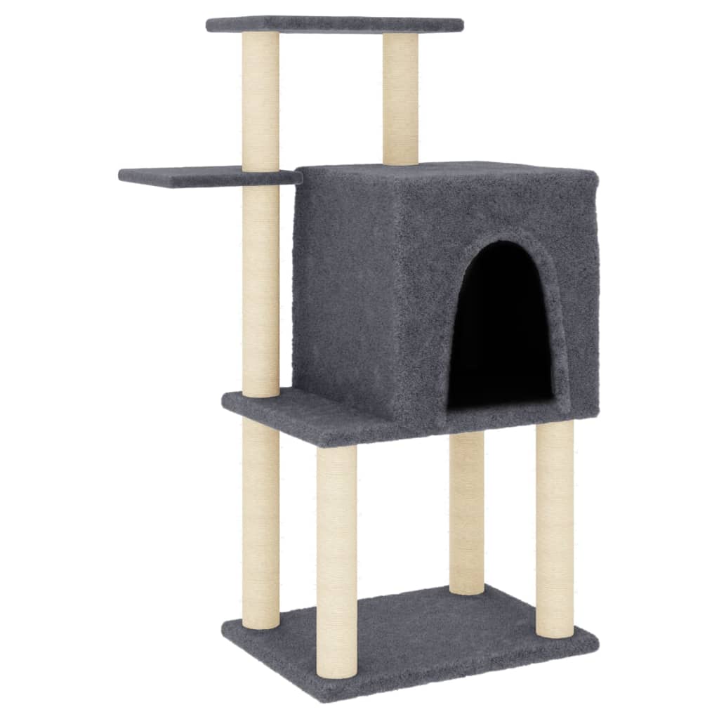 Vidaxl Cat Furniture with Sisal Stocking Posts 97 cm tmavě šedá