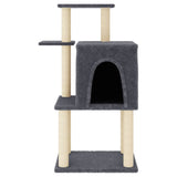 Vidaxl cat furniture with sisal scratching posts 97 cm dark gray