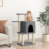 Vidaxl cat furniture with sisal scratching posts 97 cm dark gray