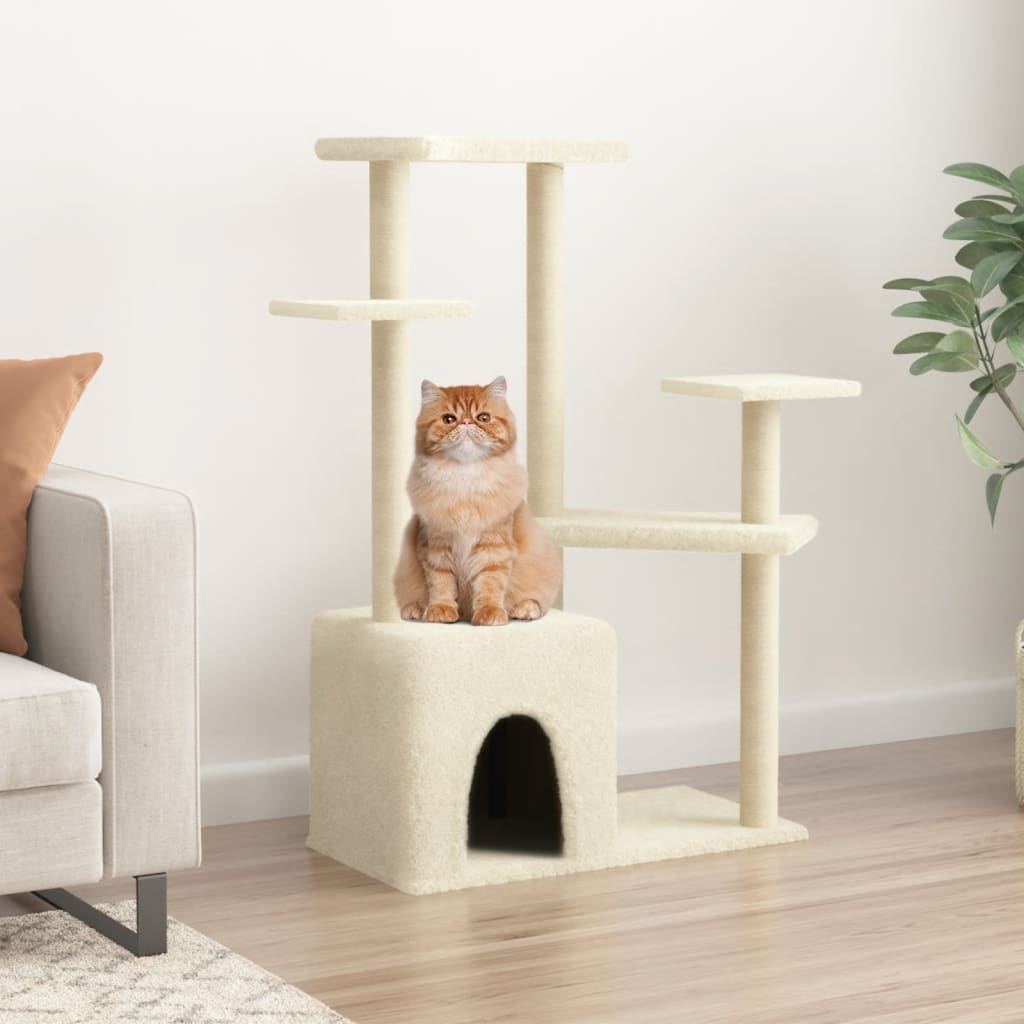 Vidaxl Cat Furniture z Sisal Scratosing Posts 107,5 cm kremowe