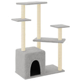 Vidaxl cat furniture with sisal scratching posts 107.5 cm light gray