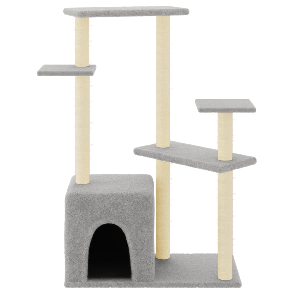 Vidaxl cat furniture with sisal scratching posts 107.5 cm light gray