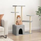 Vidaxl cat furniture with sisal scratching posts 107.5 cm light gray