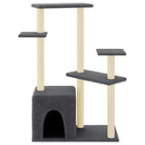 Muebles de gato de Vidaxl con postes de rascado de sisal 107.5 cm de gris oscuro