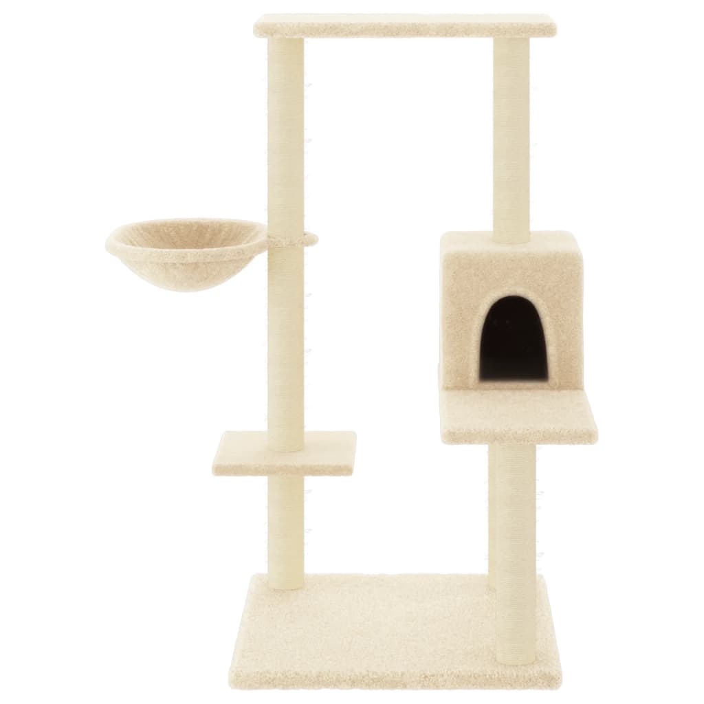 Muebles de gato de Vidaxl con postes de rascado de sisal 95 cm de crema