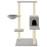 Muebles de gato de Vidaxl con postes de rascado de sisal 95 cm de gris claro