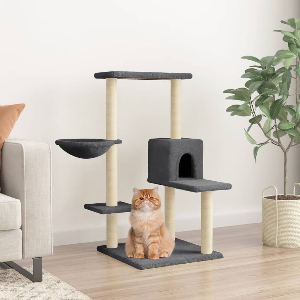 Vidaxl cat furniture with sisal scratching posts 95 cm dark gray