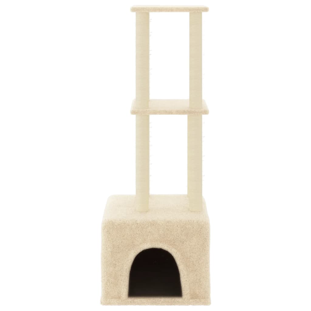 Vidaxl Cat Furniture avec Sisal Scratch Posts 133,5 cm Crème -Colored