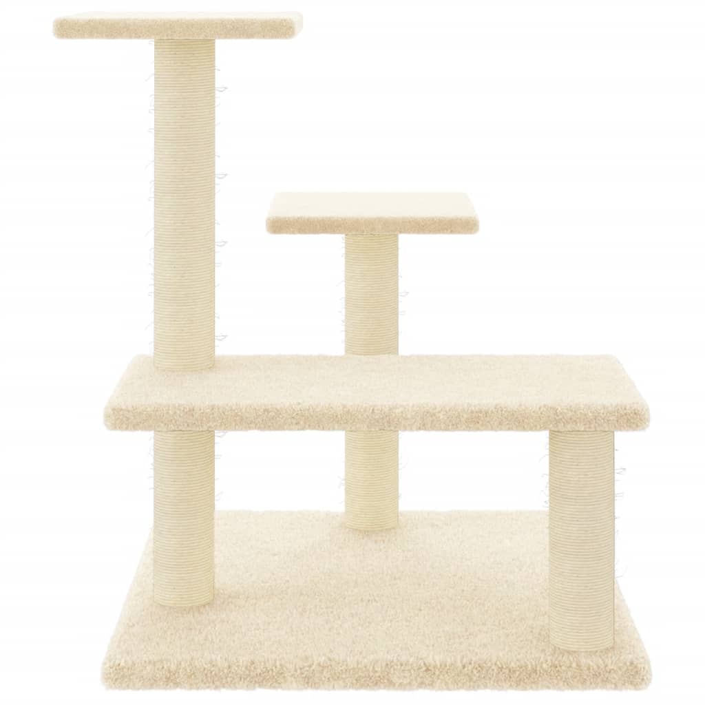 Muebles de gato de Vidaxl con postes de rascado de sisal 61 cm de crema