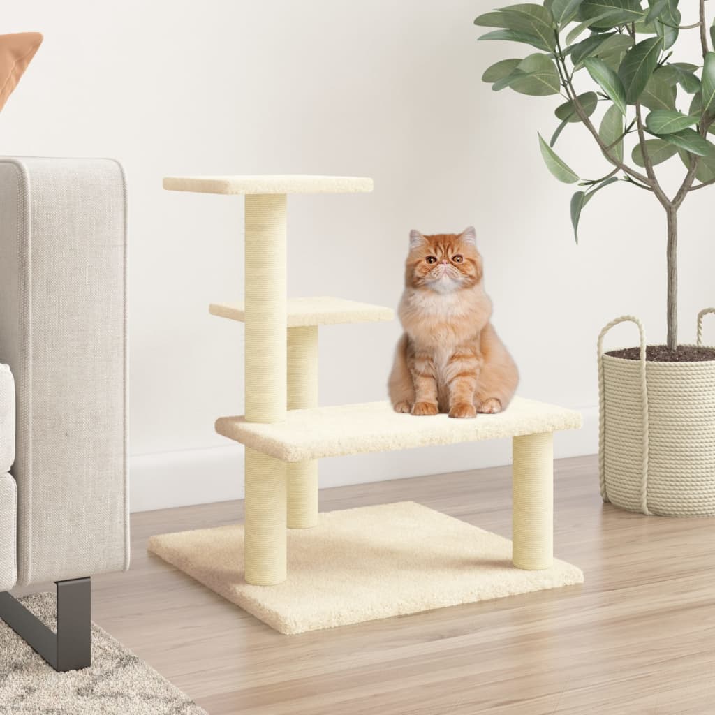 Vidaxl Cat Furniture avec Sisal Scratch Posts 61 cm Crème -Colored