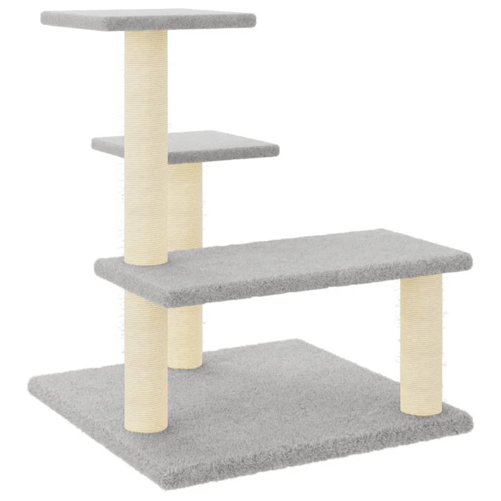 Muebles de gato de Vidaxl con postes de rascado de sisal 61 cm de gris claro