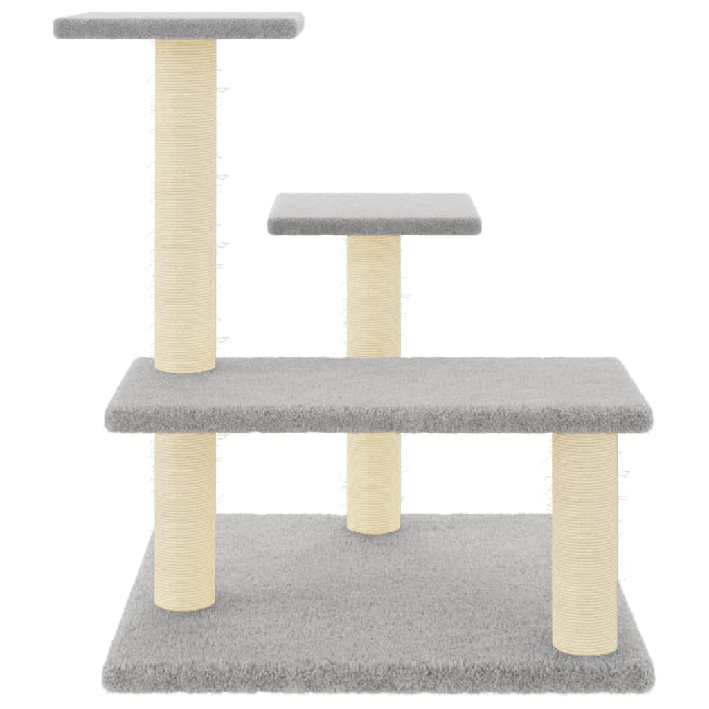 Muebles de gato de Vidaxl con postes de rascado de sisal 61 cm de gris claro