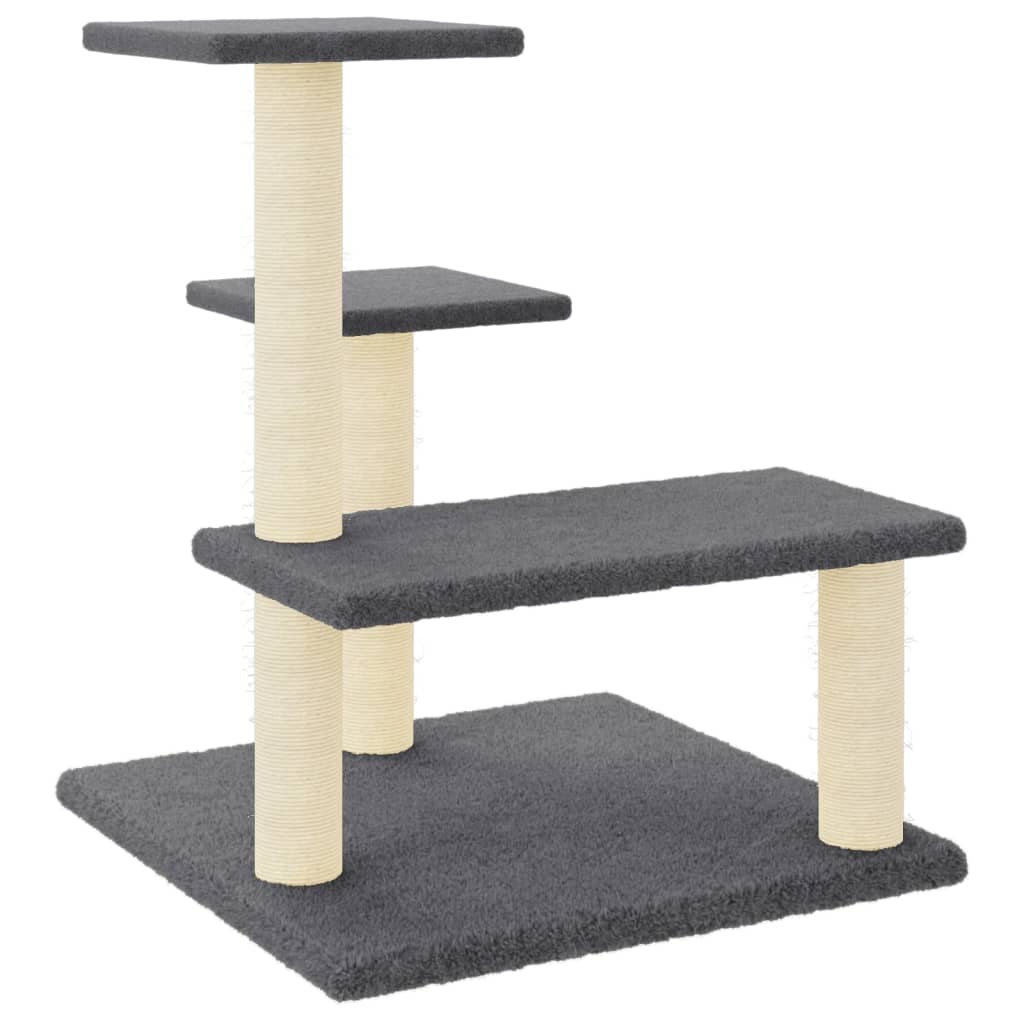 Muebles de gato de Vidaxl con postes de rascado de sisal 61 cm de gris oscuro