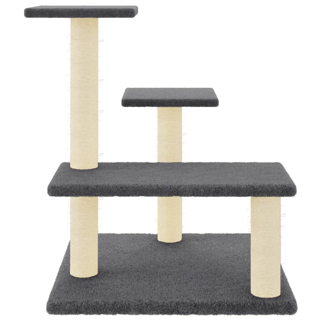 Vidaxl cat furniture with sisal scratching posts 61 cm dark gray